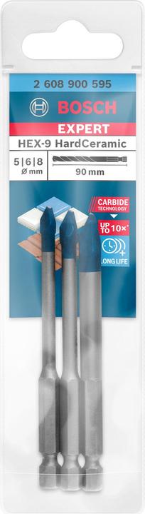 Produktbild Bosch Professional Zubehör EXPERT HardCeramic HEX-9 Bohrer-Set, 5/6/8 mm, 3-tlg. (6 mm, 5 mm, 8 mm)