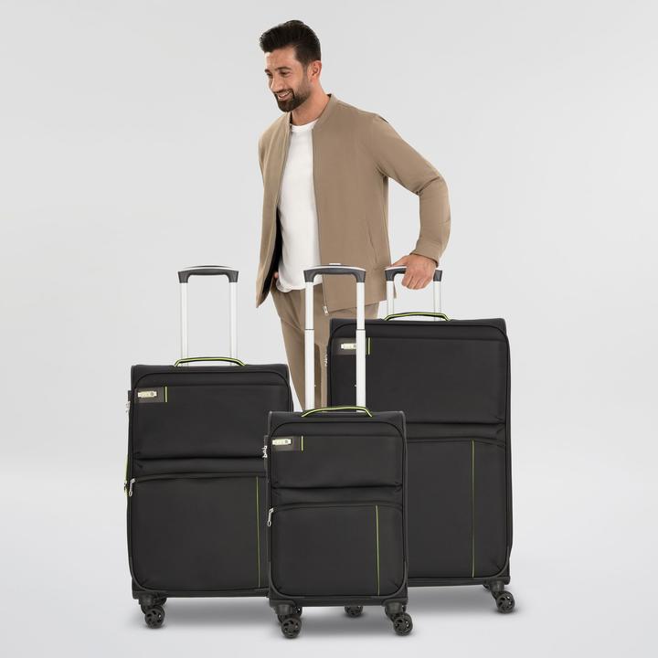 Immagine prodotto D&N Travel Line 6704 - Set di valigie 3 pezzi Dobby Nylon (208 l, XL (da 115l))