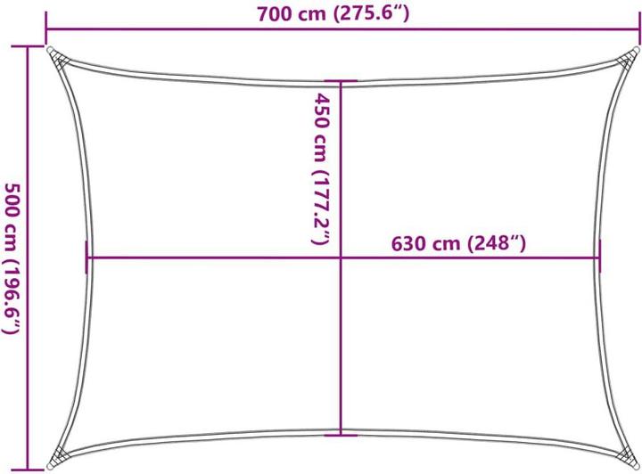 Immagine prodotto VidaXL Sonnensegel (500 x 700 cm)