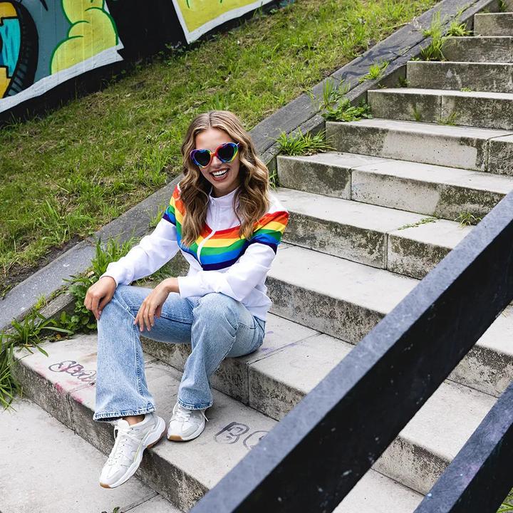Produktbild Boland 80er Jahre Trainingsjacke Vintage Rainbow Frau (S, M, L, XL, XXL)