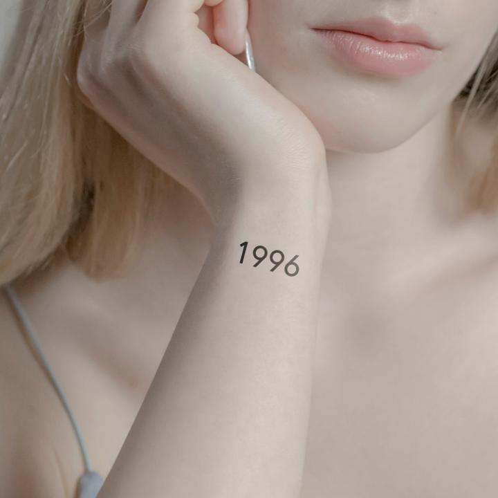 Actual product image minink Temporary tattoo - Year of birth 1996