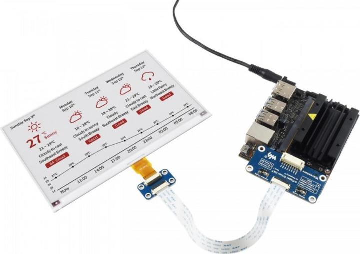Actual product image WaveShare 800×480 7.5inch 3-colour E-Ink Display Raspberry Pi HAT