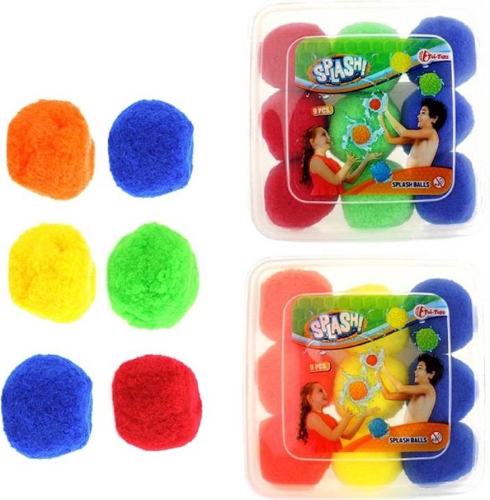 Actual product image Toi-Toys Reusable water balloons Splash - 9 piece water ball set in storage box - Ø 7 c
