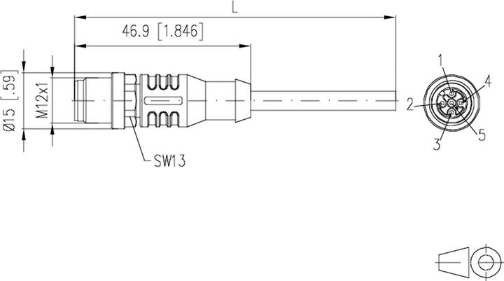 Produktbild Metz Connect MC 142MDA10100 - Sensorleitungen M12 5 pol Stecker> offenes Ende 10 (CAT6, 10 m)