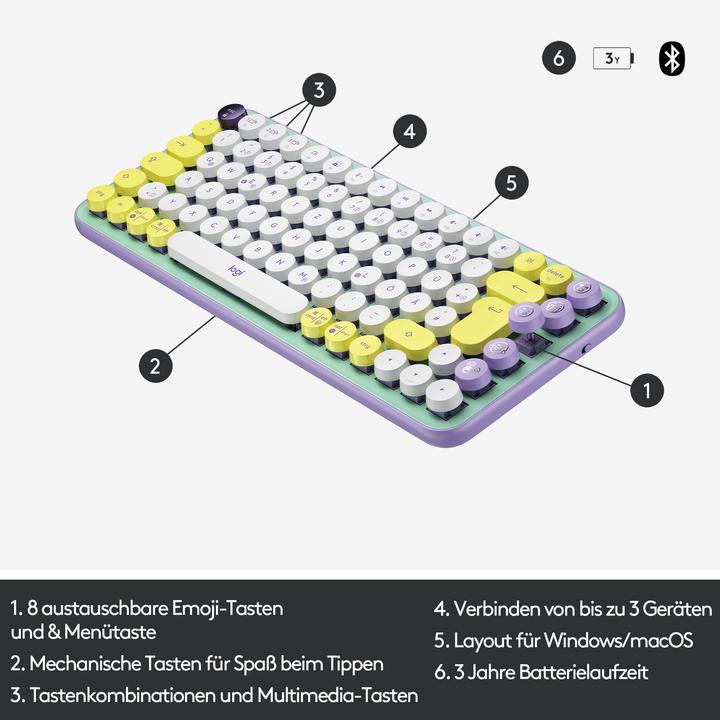 Immagine prodotto Logitech POP Keys (DE, Senza fili)