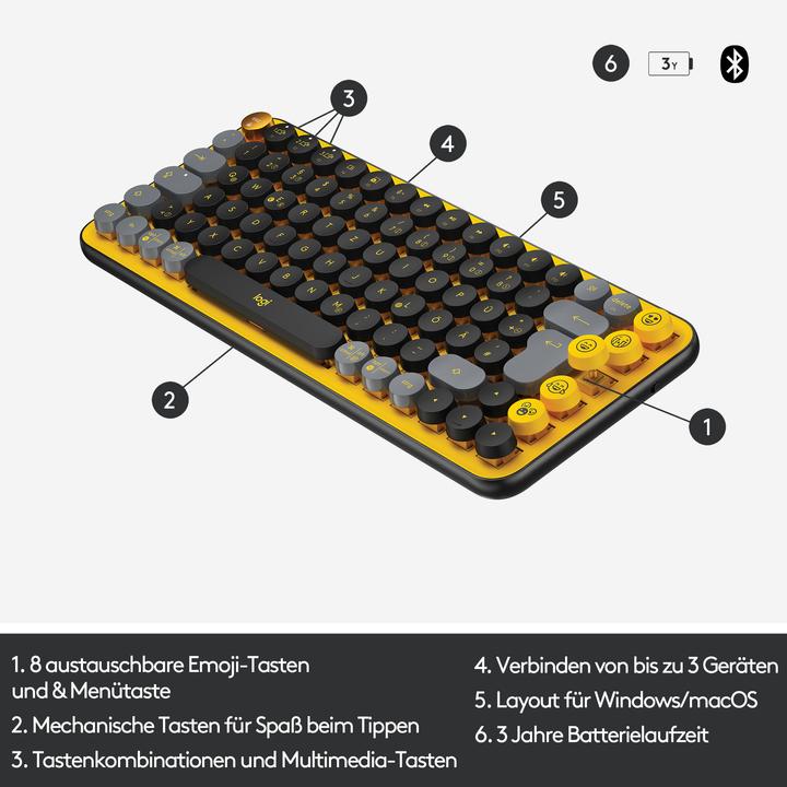Immagine prodotto Logitech POP Keys (DE, Senza fili)