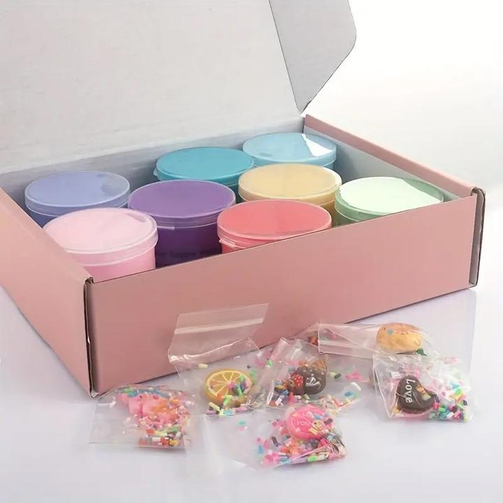 Produktbild Splash & Fun 8 Stück Farbbox matter Slime-Kit mit vielen Charms