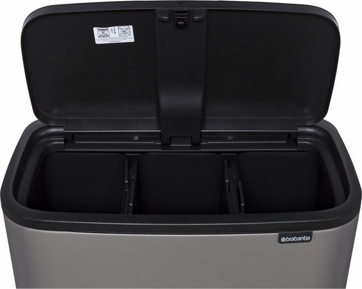 Produktbild Brabantia Mülleimer Bo Touch Bin Mineral Concrete Grey, 3 x 11 L (33 l)