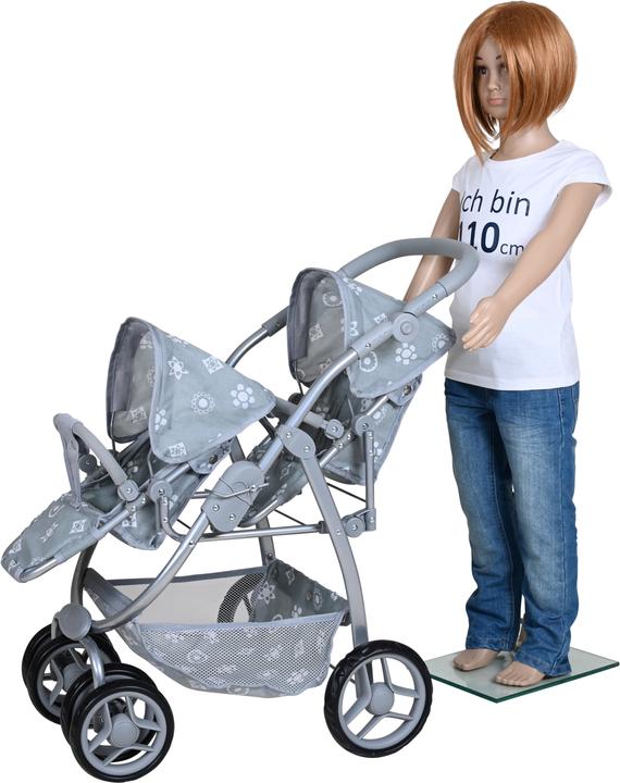 Immagine prodotto Knorrtoys Carrozzina per bambole gemelle Milo - "Royal grey