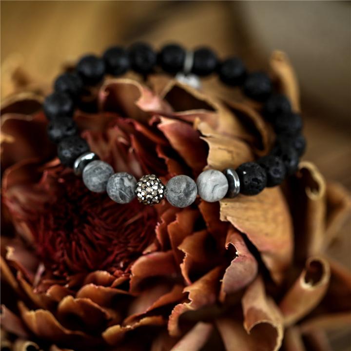 Produktbild Andreani Armband mit echtem Lavastein (8 cm, Steine, Metall)