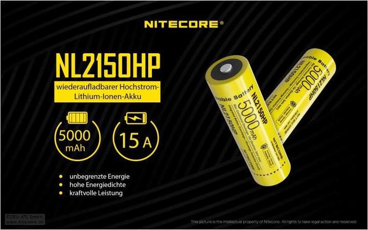 Produktbild Nitecore Li-Ion Akku Typ 21700 - 5000mAh - NL2150HP