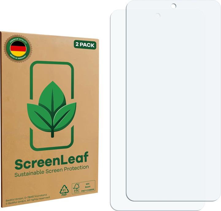 Actual product image ScreenLeaf Screen Protector sustainable Screen Protection, clear, anti-scratch (2 Piece, Samsung Galaxy S25 Edge)