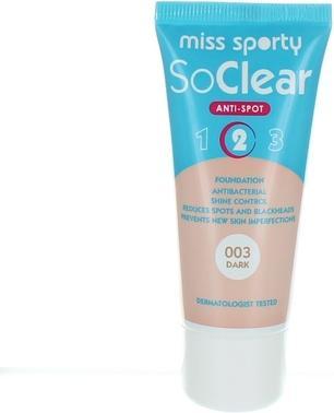 Image du produit Miss Sporty So Clear Anti-Spot 2 Imperfection Masking Foundation 003 Dark 30Ml (003 Sombre)