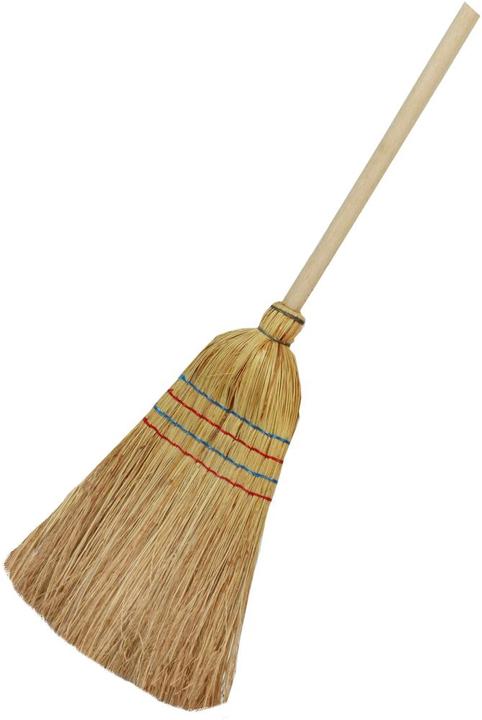 Magni Scopa di paglia di riso a 4 cuciture con manico 135 cm Floraworld