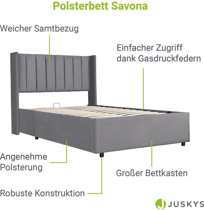 Immagine prodotto Juskys Letto imbottito Savona (120 x 200 cm)
