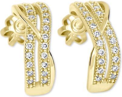 Produktbild Brilio Gold semicircular earrings with crystals 239 001 00978