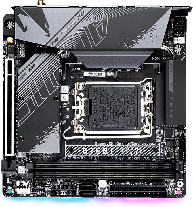 Image du produit Gigabyte B760I Aorus Pro (LGA 1700, Intel B760 Express, Mini-ITX)