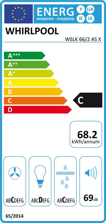 Energy Label Whirlpool WSLK 66/2 AS X (Wall hood)
