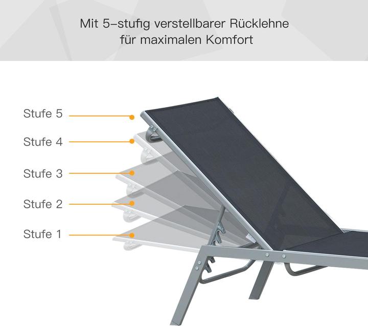 Actual product image Outsunny Garden lounger with adjustable backrest (170 cm)
