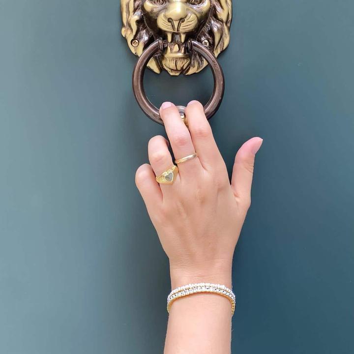 Actual product image Candy Carli ring, 925 sterling silver, gold-plated (58, 925 Silver)