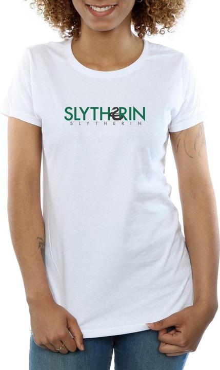 Actual product image Womens/Ladies Slytherin Text Cotton T-Shirt (L)