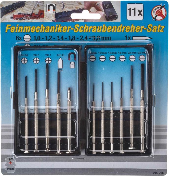 Produktbild BGS Feinmechaniker-Schraubendreher-Satz 11-tlg. (Kreuzschlitz)
