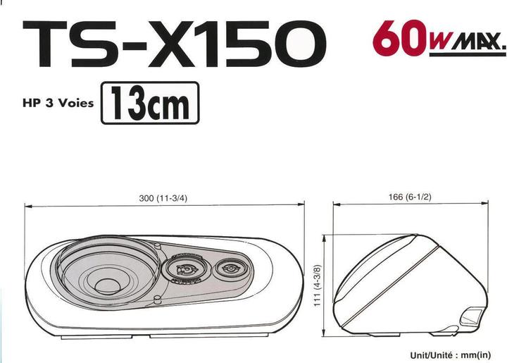 Image du produit Pioneer Ts-X150 (60 W, 13 cm, Autre)
