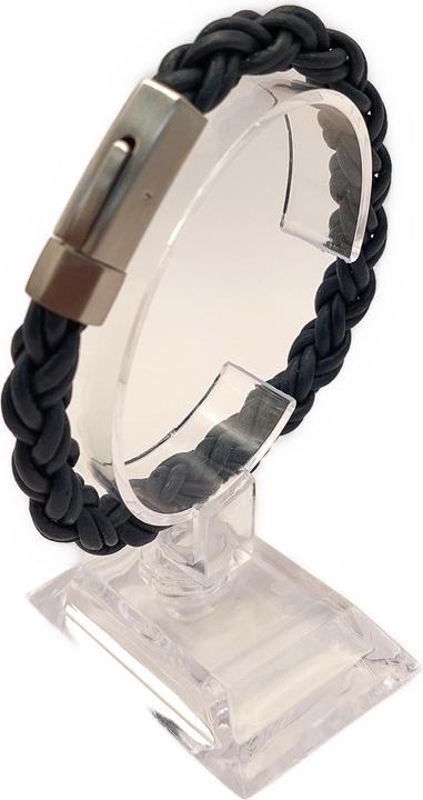 Image du produit Thomss Bracelet cuir No.16 cuir unisexe bleu foncé & fermoir acier inoxydable circonférence 21cm (21 cm, Acier inoxydable, 100% cuir)