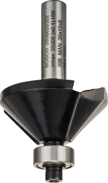 Bosch Professional Zubehör Fasefräser, 8 mm, B 11 mm, L 15 mm, G 56 mm, 45°