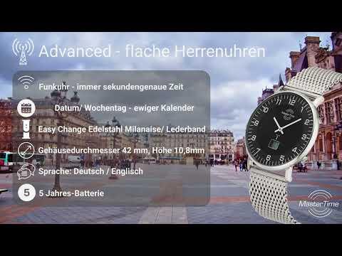 Image du produit Conrad Components Master Time Funk Advanced Montre Homme Slim (Montre analogique, Montre numérique, Montre radio-pilotée, 42 mm)