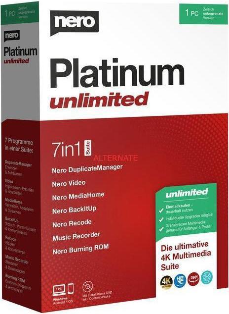 Nero Platinum (1 User, unbegrenzt)