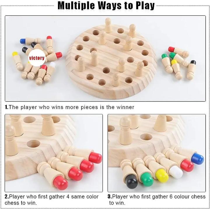 Produktbild Activity Board Hölzerne Memory Match Stick Schach Farbe Spielbrett Puzzles Lernspielzeug Kognitive Fähigkeit