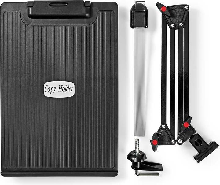 Produktbild Nedis Vorlagenhalter Ergonomischer Aktenhalter Vollbeweglich Tischhalterung Schwarz Grau/Schwarz, ER (1 x)