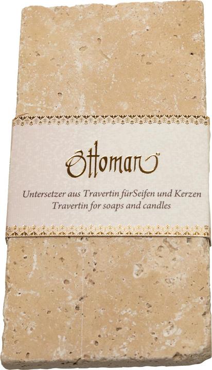 Actual product image Natura Punto Set of 3 travertine soap dish, rectangular, light light beige, 14.5 x 7 cm