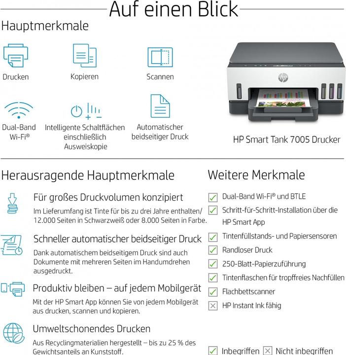 Produktbild HP Smart Tank 7005 (Tintentank, Farbe)