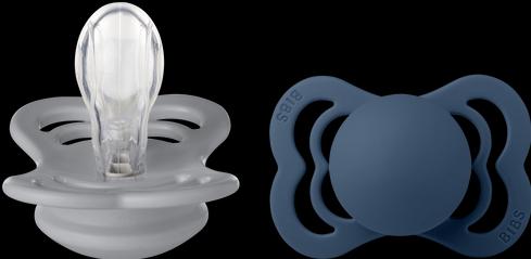 Produktbild Bibs Supreme Silikon Schnuller (2er Pack), Cloud & Steel Blue (Grösse 1, 0-6M) (2 x, bis 6 Monate)