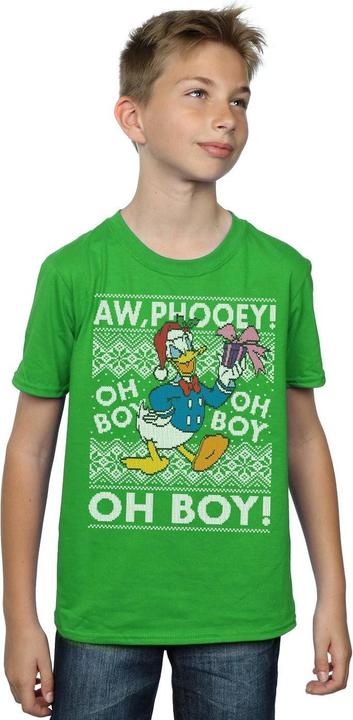 Actual product image Disney Boys Donald Duck Christmas Fair Isle T-Shirt (140, 146)
