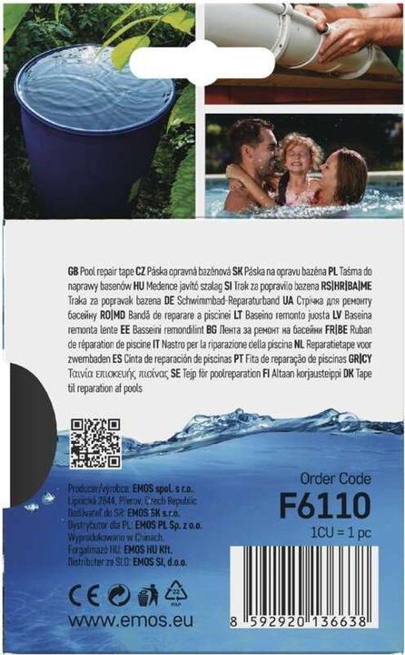 Produktbild Emos Reparaturklebeband für Schwimmbecken, 1 m x 100 mm, schwarz (100 mm)