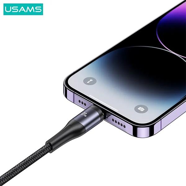 Actual product image Usams US-SJ600 U83 3IN1 Transparent Digital Display PD100W Fast Charging & Data Cable 1.2m C To C+L+M (1.20 m, USB 2.0)