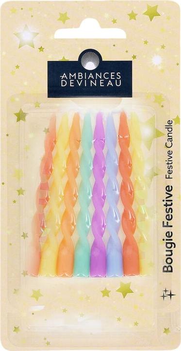 Immagine prodotto Ambiances Devineau Candele di compleanno Twist 8 pezzi colori pastello (8 x)