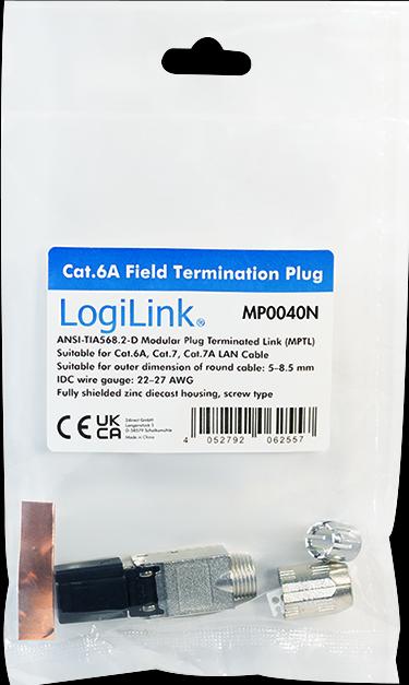 Immagine prodotto LogiLink Connettore cablato in campo, Cat.6A, schermato, testato MPTL (Connettore del cavo di rete)