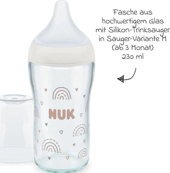 Actual product image NUK Babyflaschen Glas-Flasche 3er Pack Perfect Match 230 ml (230 ml)