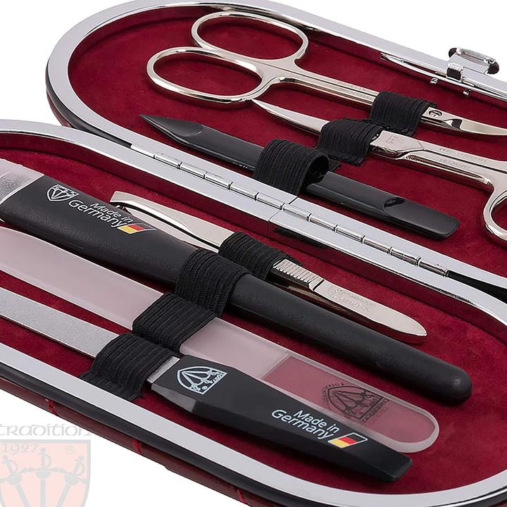 Actual product image Kellermann Nail Set Vittoria 7-pcs Wine Red Imitation Leather