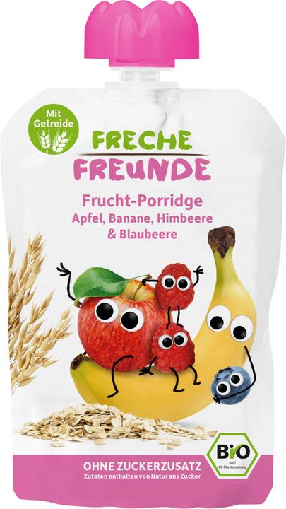 Produktbild Freche Freunde Quetschie Porridge Apfel Banane Himbeere Btl 100 g (100 g)