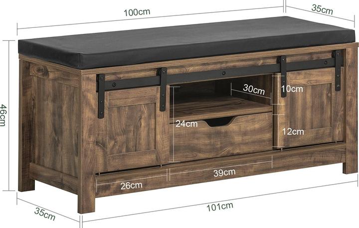 Immagine prodotto SoBuy Panca da guardaroba (101 x 35 x 46 cm)