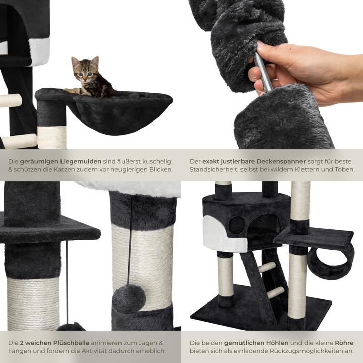 Actual product image tectake Cat Tree Hansi (260 cm, White, Black)