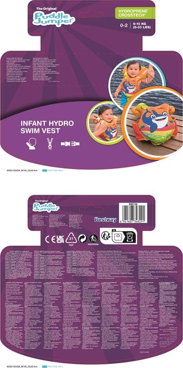 Image du produit Bestway Gilet de sauvetage Puddle Jumper® Petite baleine avec housse textile, 0-2 ans (Jusqu'à 15Kg)