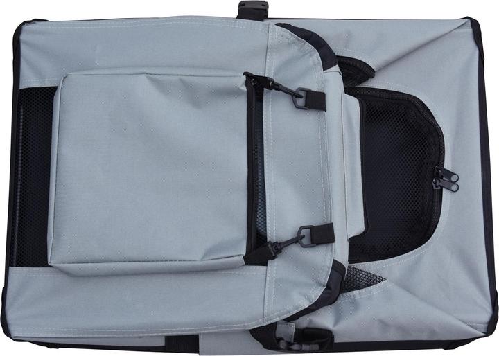 Produktbild Wiltec Fudajo Transportbox XL Faltbar Grau 80x58x56cm Hundebox Katzenbox Reisebox (Hund, Faltbar)
