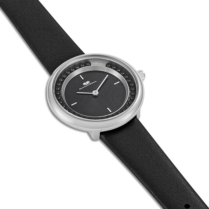 Produktbild Damen Quarzuhr Pearl Echtleder Schwarz - 32218 (Analoguhr, 32 mm)
