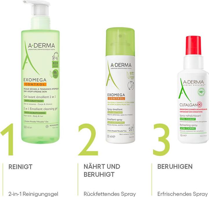 Produktbild A-Derma Exomega Control Emollient Soothing Spray For Dry And Atopic Skin 50Ml (50 ml)